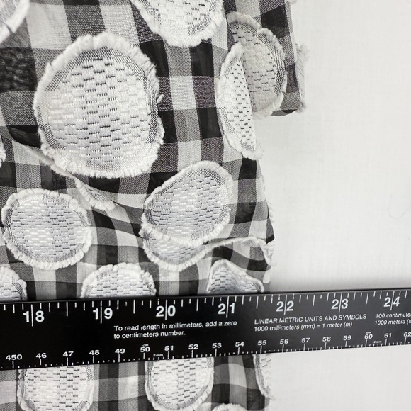 Erin London Womens Relaxed Fit Button Up 3/4 Sleeve Shirt Textured‎ Artsy Size L - Picture 8 of 9